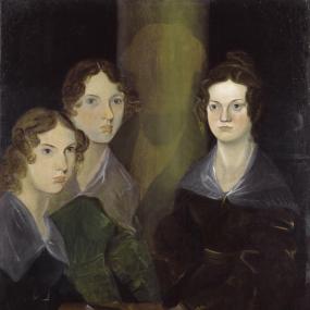 Charlotte Brontë painted with her sisters Emily and Anne by their brother Branwell, c. 1834 (said by Elizabeth Gaskell to have captured excellent likenesses despite its lack of artistic skill). National Portrait Gallery.