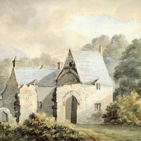 Photograph of watercolour painting of Ashton House, Devon, the ancestral home of Mary Chudleigh's husband and where she spent most of her life.
