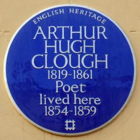 English Heritage plaque on 11 St Mark's Crescent, Primrose Hill, London: "Arthur Hugh Clough, poet, lived here."