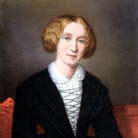 Portrait of George Eliot, seated, after the 1881 painting of Francois Albert Durade.