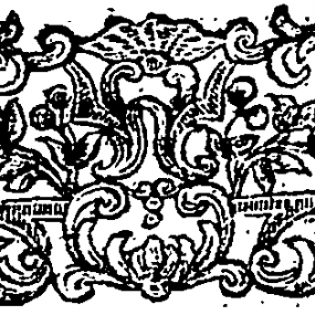 Fleuron or printer's ornament from Ann Fisher's pedagogical anthology of poems and extracts, "The Pleasing Instructor. or Entertaining Moralist", 1756.