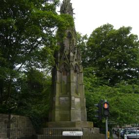 Monument to CS at Charlotte Square and Queen Street in Edinburgh.