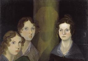 Charlotte Brontë painted with her sisters Emily and Anne by their brother Branwell, c. 1834 (said by Elizabeth Gaskell to have captured excellent likenesses despite its lack of artistic skill). National Portrait Gallery.