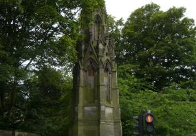 Monument to CS at Charlotte Square and Queen Street in Edinburgh.